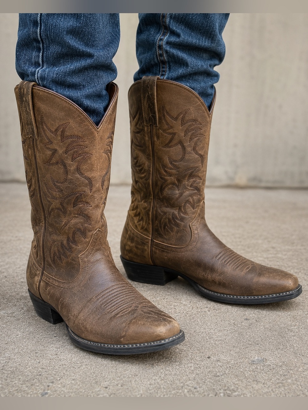 Ariat Heritage Western Rancher 34729 Mens 9.5 EE Wide Brown Leather Cowboy Boots
